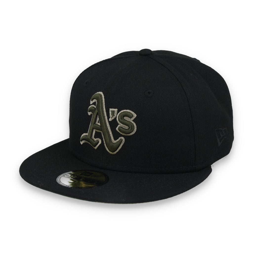 New Era Oakland Athletics Side Script 59FIFTY FITTED HAT-BLK WOOD product image 3, provided for visual reference and product