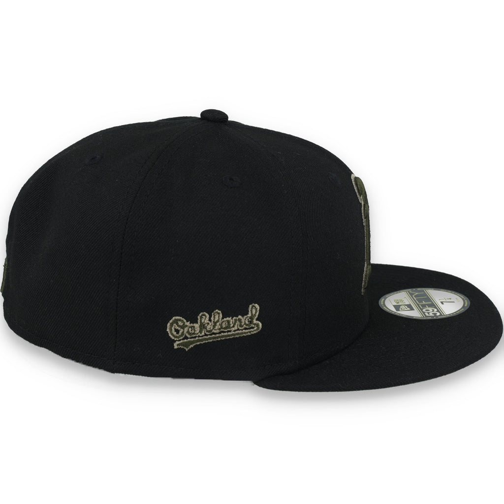 New Era Oakland Athletics Side Script 59FIFTY FITTED HAT-BLK WOOD product image 6, provided for visual reference and product