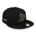 New Era Oakland Athletics Side Script 59FIFTY FITTED HAT-BLK WOOD product image 1, provided for visual reference and product