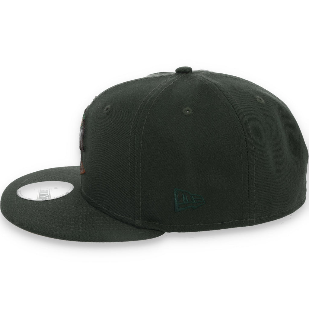 New Era Oakland Athletics 50th Anniversary Patch 59FIFTY Fitted Hat-Dark Seaweed/Peanut product image 4, provided for visual