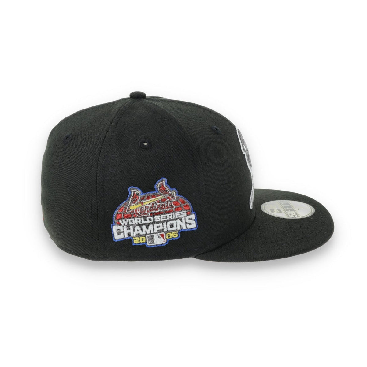 New Era St. Louis Cardinals 2006 World Series Side Patch 59FIFTY Fitted Hat-Metallic Grey/Black product image 6, provided