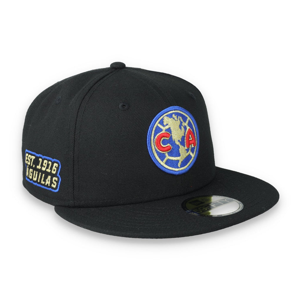New Era Club America Est. 1916 Side Patch 59FIFTY Fitted Hat-Black/Gold product image 1, provided for visual reference and