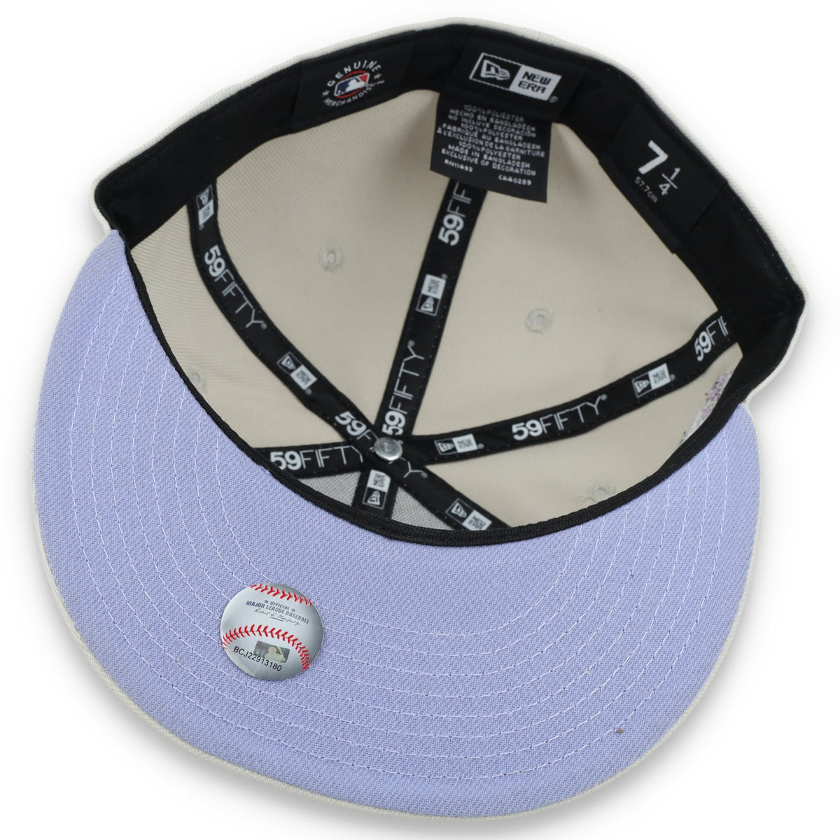 New Era Oakland Athletics Floral Side Patch 59FIFTY Fitted Hat-Stone/Lavender product image 7, provided for visual reference