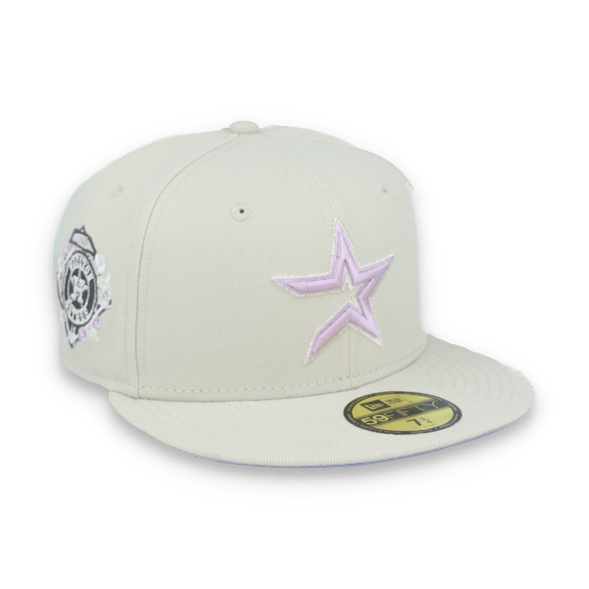 New Era Houston Astros Floral Side Patch 59FIFTY Fitted Hat-Stone/Lavender product image 1, provided for visual reference