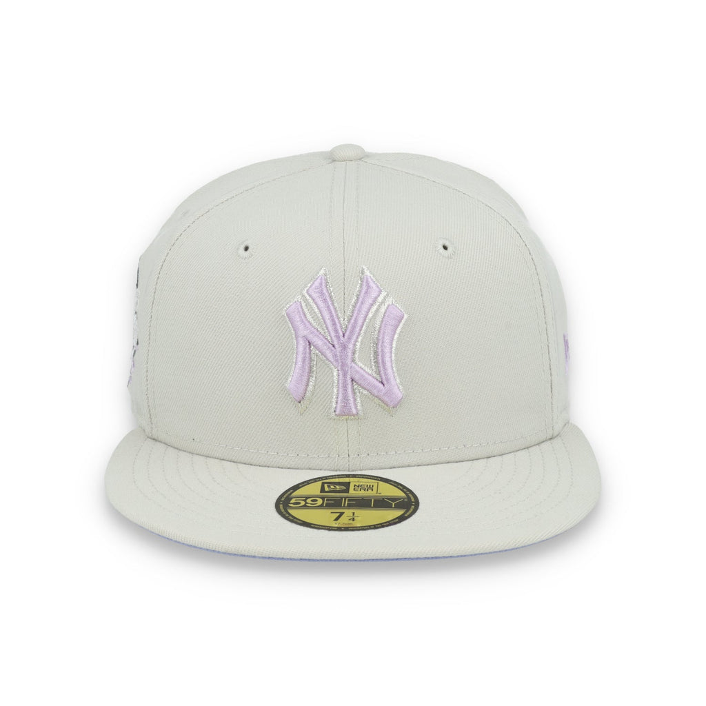New Era Los New York Yankees Floral Side Patch 59FIFTY Fitted Hat-Stone/Lavender product image 2, provided for visual