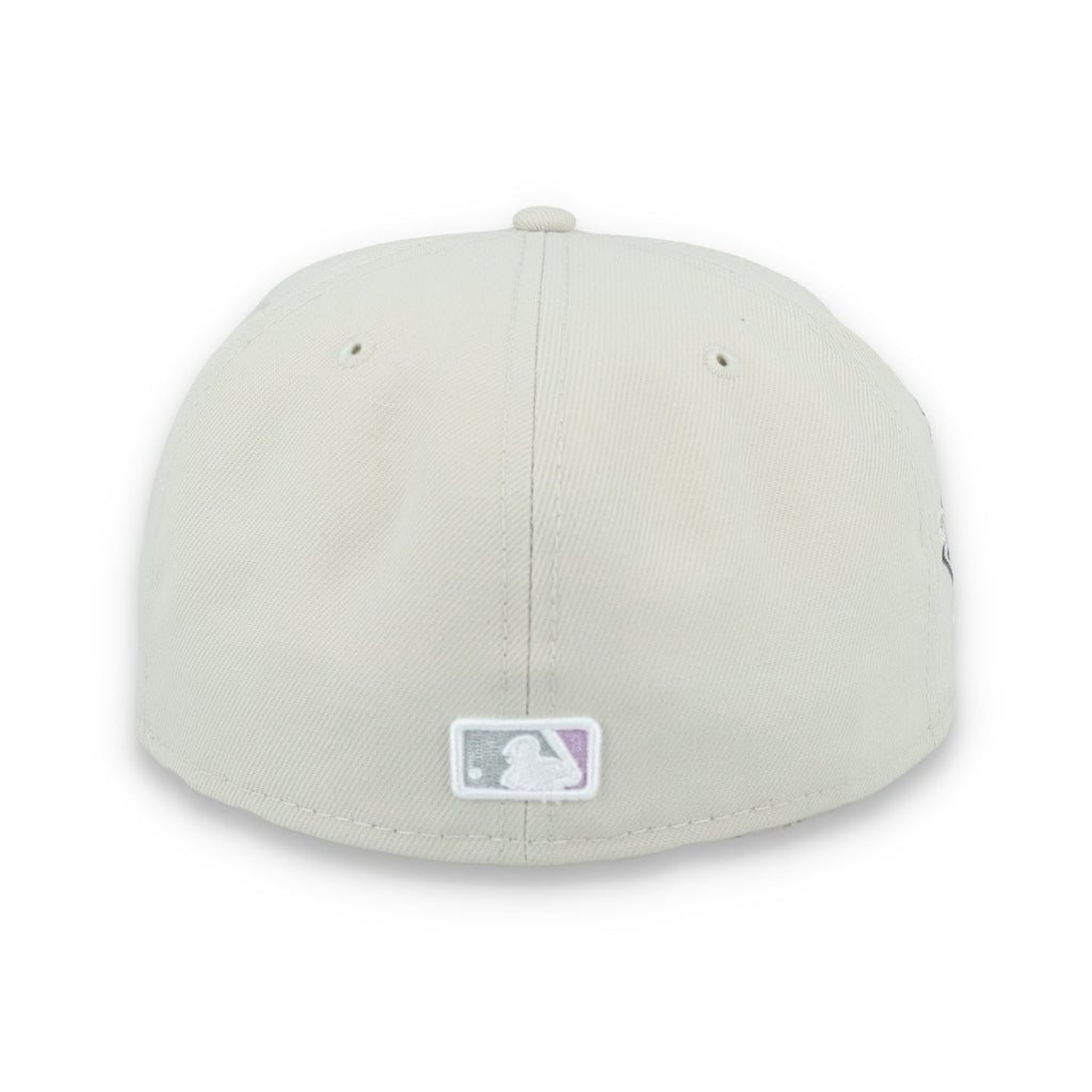 New Era Los New York Yankees Floral Side Patch 59FIFTY Fitted Hat-Stone/Lavender product image 6, provided for visual