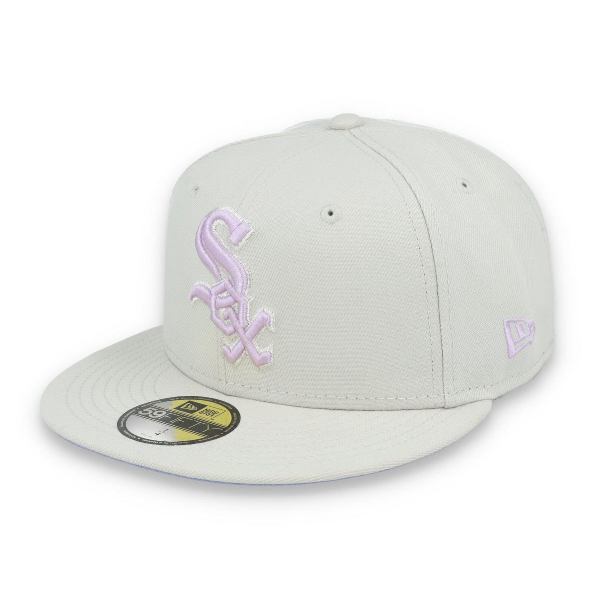 New Era Chicago White Sox Floral Side Patch 59FIFTY Fitted Hat-Stone/Lavender product image 3, provided for visual reference