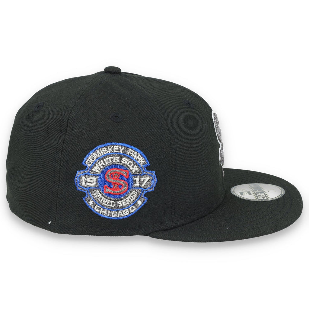 New Era Chicago White Sox 1917 World Series Side Patch 59FIFTY Fitted Hat-Metallic Grey/Black product image 6, provided for