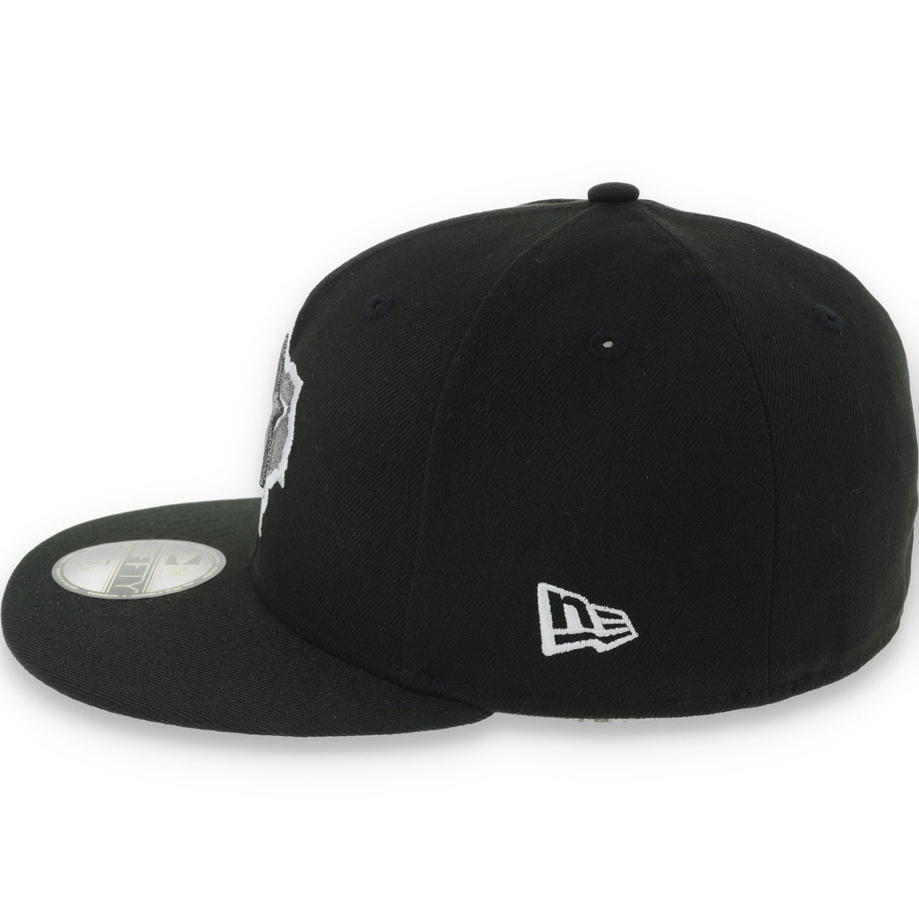 New Era Houston Texas 50th Anniversary Side Patch 59FIFTY Fitted Hat-Metallic Grey/Black product image 6, provided for