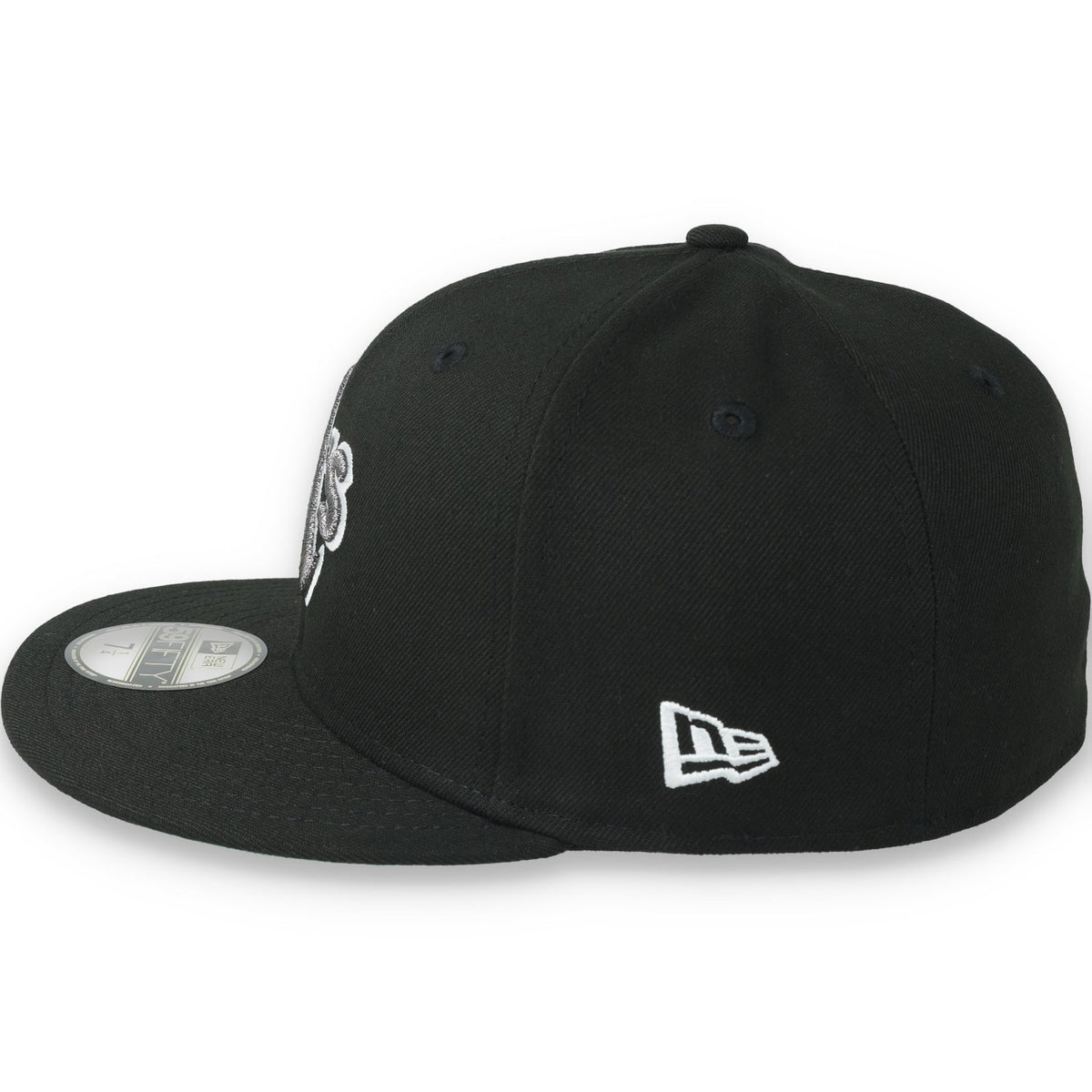 New Era Oakland Athletics 25th Anniversary Side Patch 59FIFTY Fitted Hat-Metallic Grey/Black product image 4, provided for