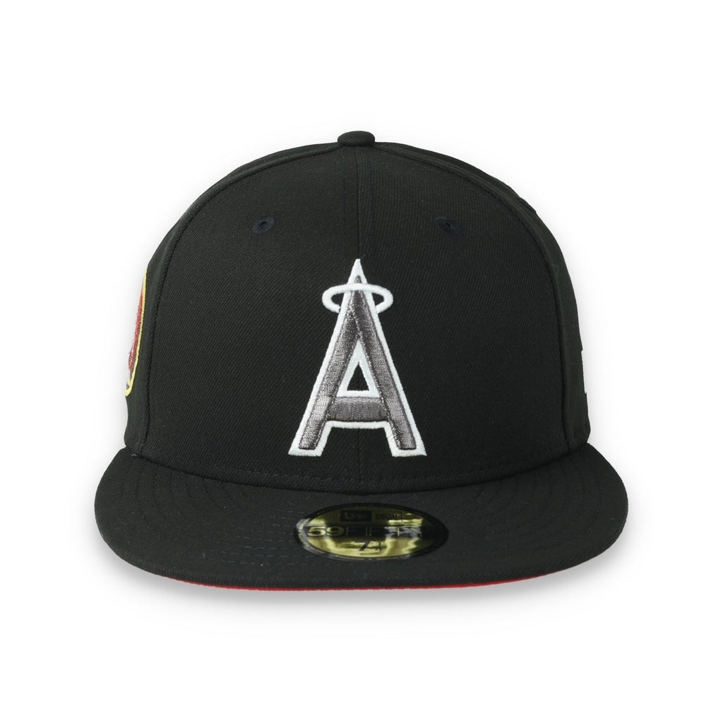 New Era Los Angeles Angels 25th Anniversary Side Patch 59FIFTY Fitted Hat-Metallic Grey/Black product image 2, provided for