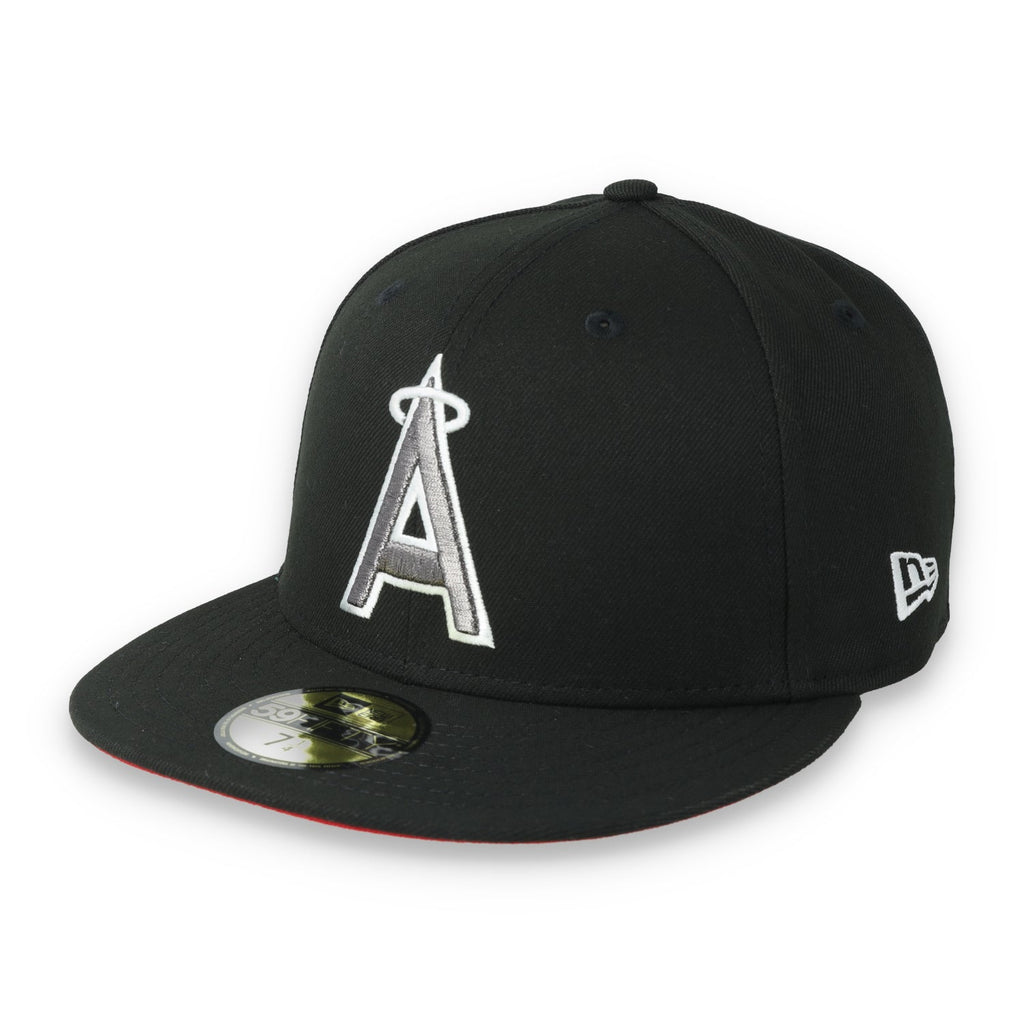 New Era Los Angeles Angels 25th Anniversary Side Patch 59FIFTY Fitted Hat-Metallic Grey/Black product image 3, provided for