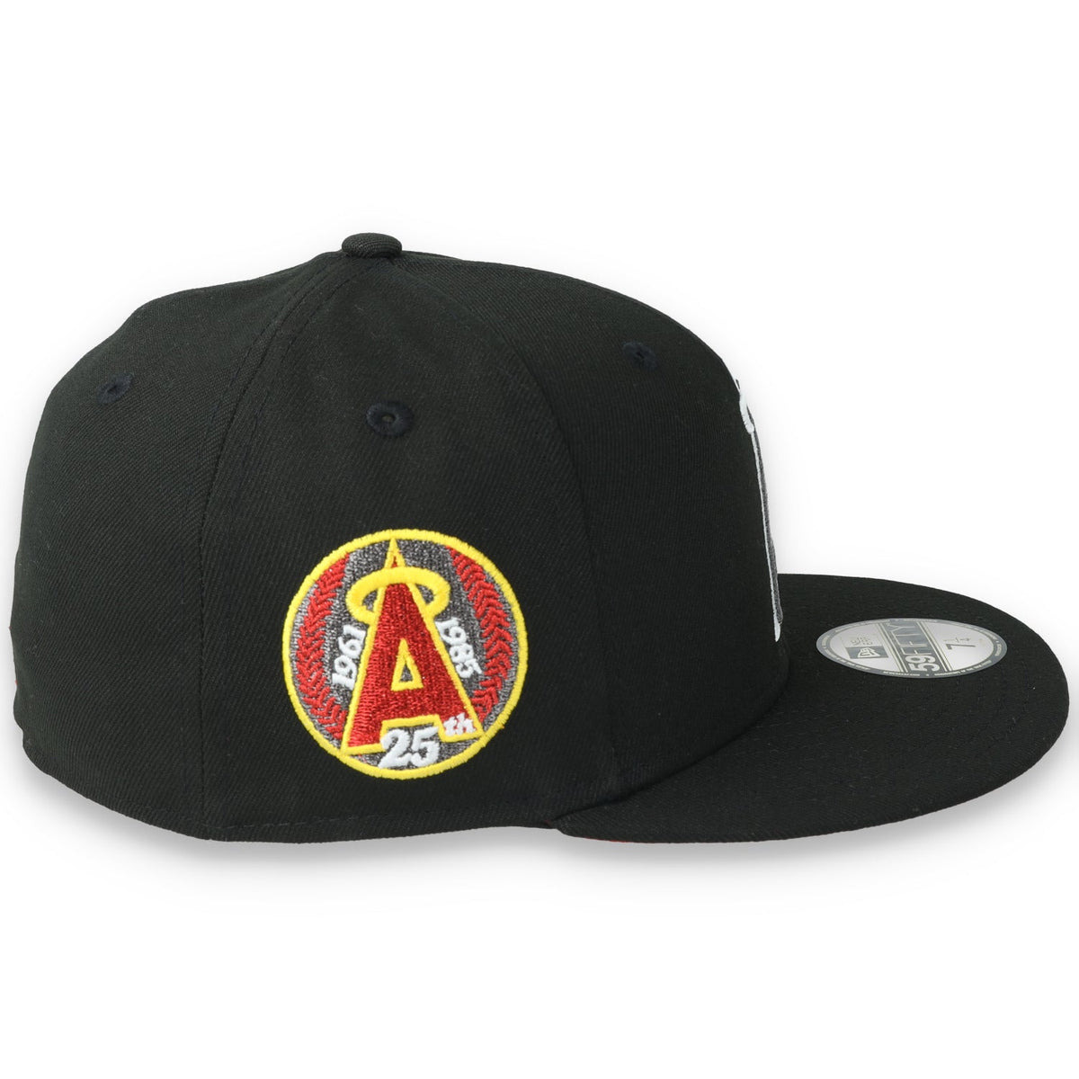 New Era Los Angeles Angels 25th Anniversary Side Patch 59FIFTY Fitted Hat-Metallic Grey/Black product image 6, provided for