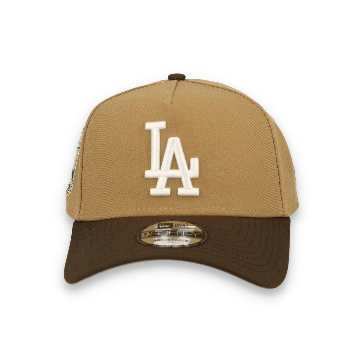 New Era Los Angeles Dodgers 40th Anniversary 9FORTY A-Frame Snapback Hat-Khaki/Burnt Wood product image 3, provided for