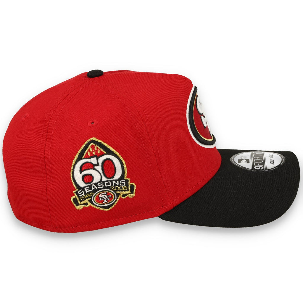 NEW ERA 49ER 60TH SEASON SIDE PATCH 9-FORTY A-FRAME Snapback-RED/BLACK product image 4, provided for visual reference and