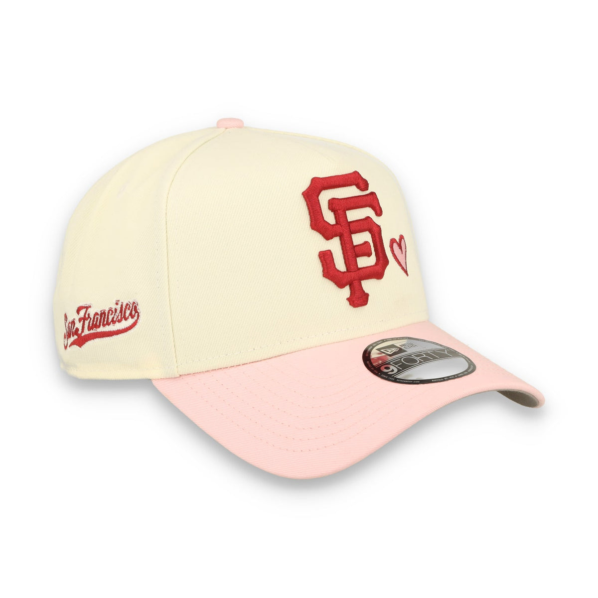 New Era San Francisco Giants Hearts 9FORTY A-Frame Snapback Hat-Chrome White product image 1, provided for visual reference