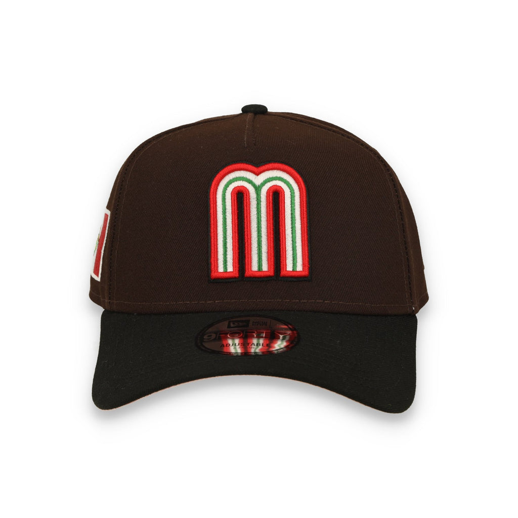 New Era Mexico WBC 9FORTY A-Frame Snapback Hat-Brown/Black product image 2, provided for visual reference and product detail