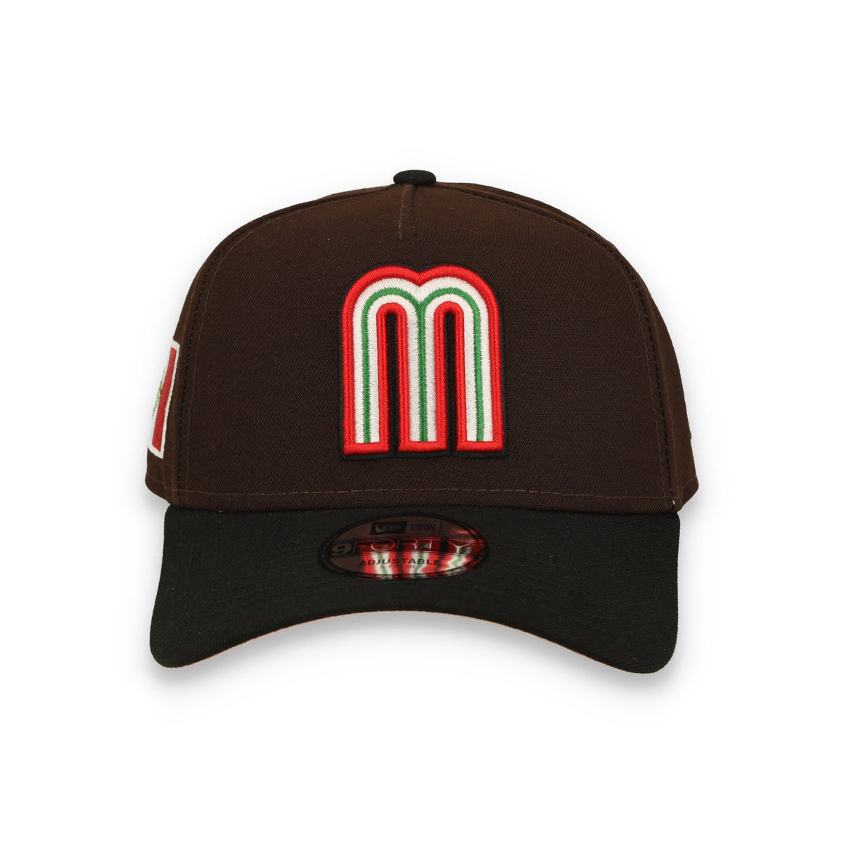 New Era Mexico WBC 9FORTY A-Frame Snapback Hat-Brown/Black product image 2, provided for visual reference and product detail