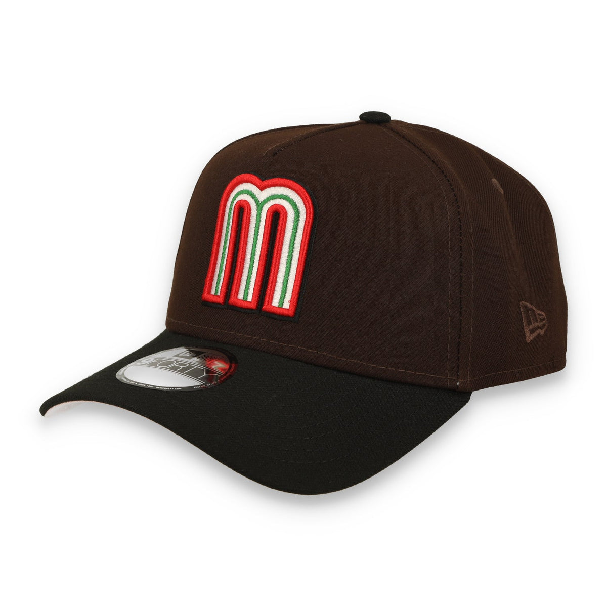 New Era Mexico WBC 9FORTY A-Frame Snapback Hat-Brown/Black product image 3, provided for visual reference and product detail
