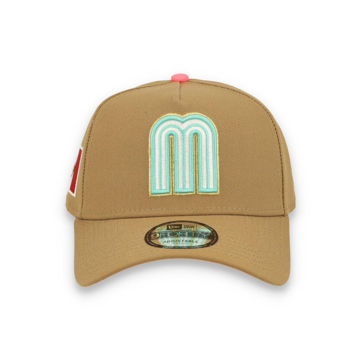 New Era Mexico WBC 9FORTY A-Frame Snapback Hat-Khaki product image 2, provided for visual reference and product detail review