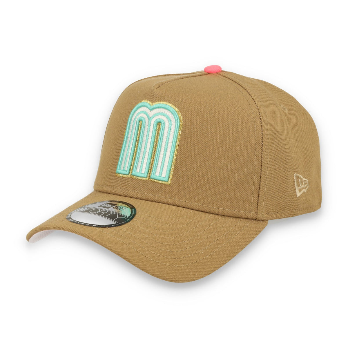 New Era Mexico WBC 9FORTY A-Frame Snapback Hat-Khaki product image 3, provided for visual reference and product detail review
