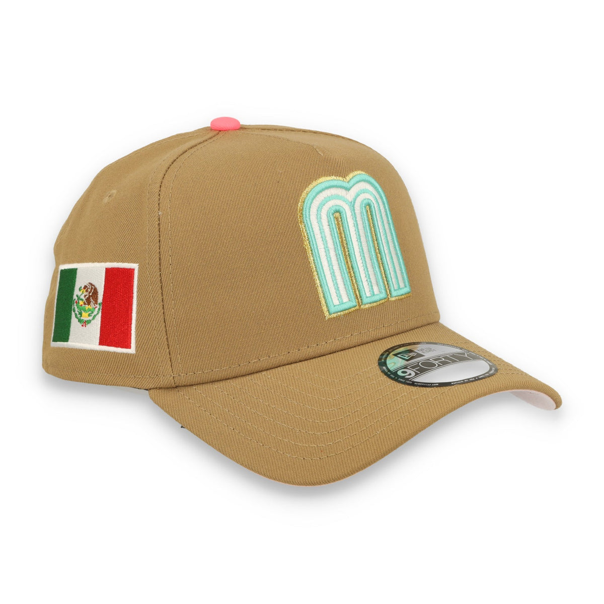 New Era Mexico WBC 9FORTY A-Frame Snapback Hat-Khaki product image 1, provided for visual reference and product detail review