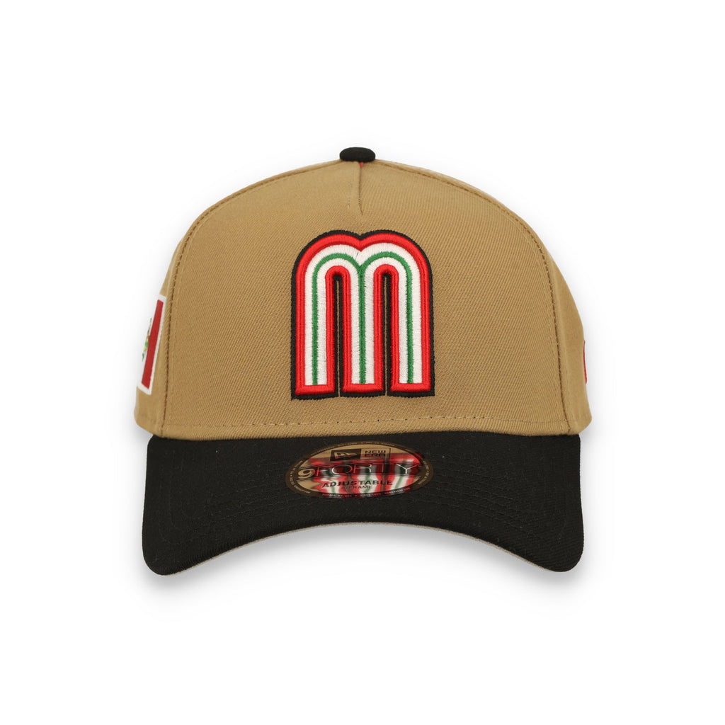 New Era Mexico WBC 9FORTY A-Frame Snapback Hat-Khaki/Black product image 3, provided for visual reference and product detail