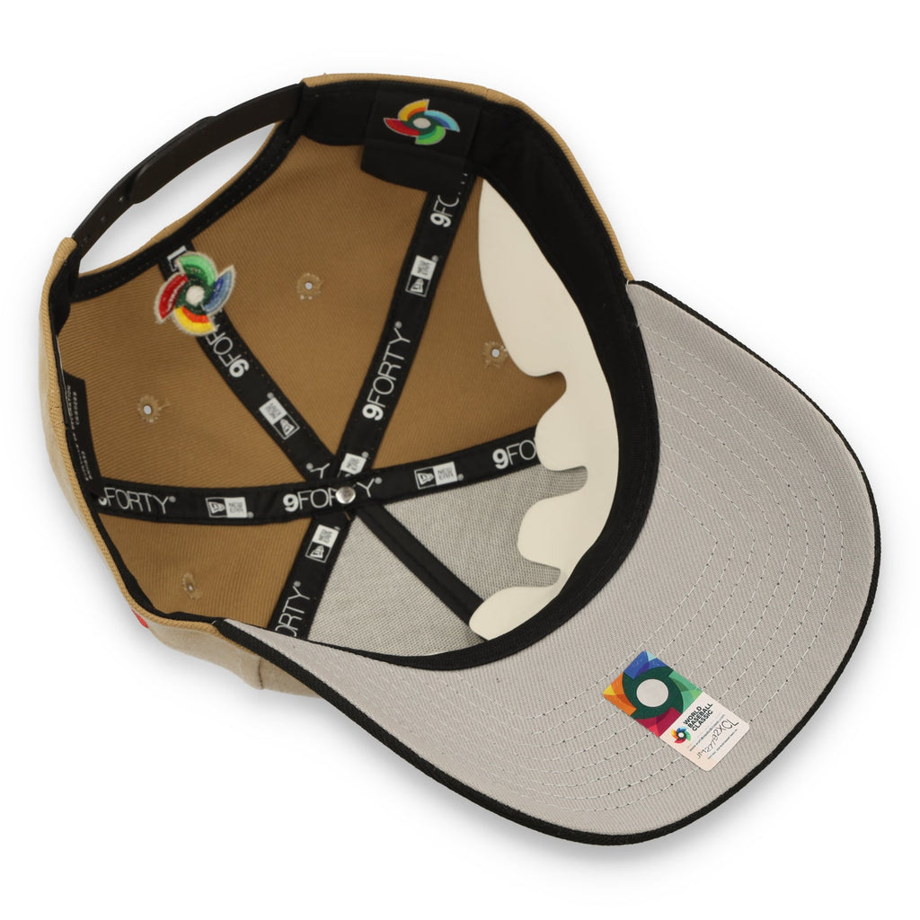 New Era Mexico WBC 9FORTY A-Frame Snapback Hat-Khaki/Black product image 7, provided for visual reference and product detail
