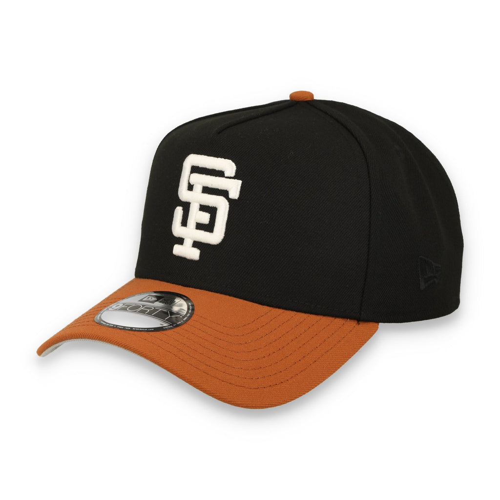 New Era San Francisco Giants Candlestick 9FORTY A-Frame Snapback Hat-Black/Earthy Brown product image 2, provided for visual