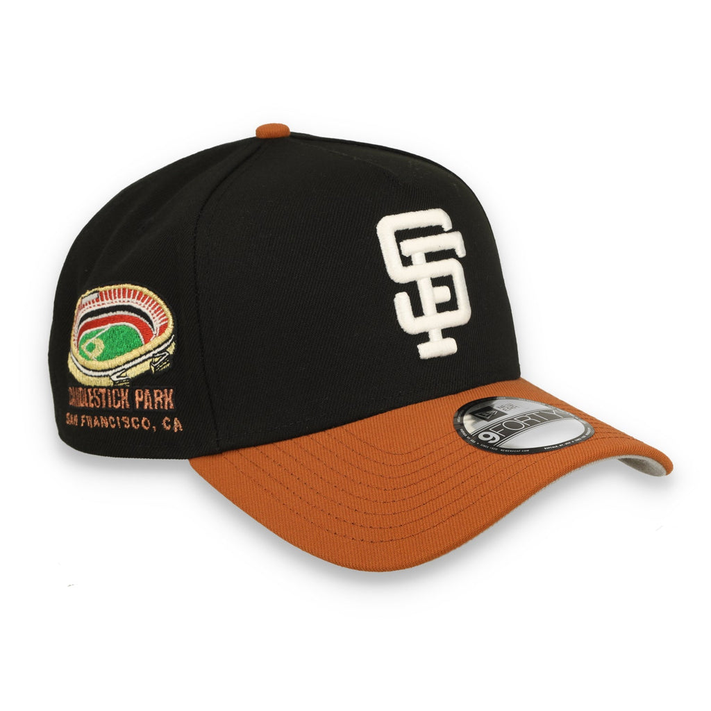 New Era San Francisco Giants Candlestick 9FORTY A-Frame Snapback Hat-Black/Earthy Brown product image 1, provided for visual