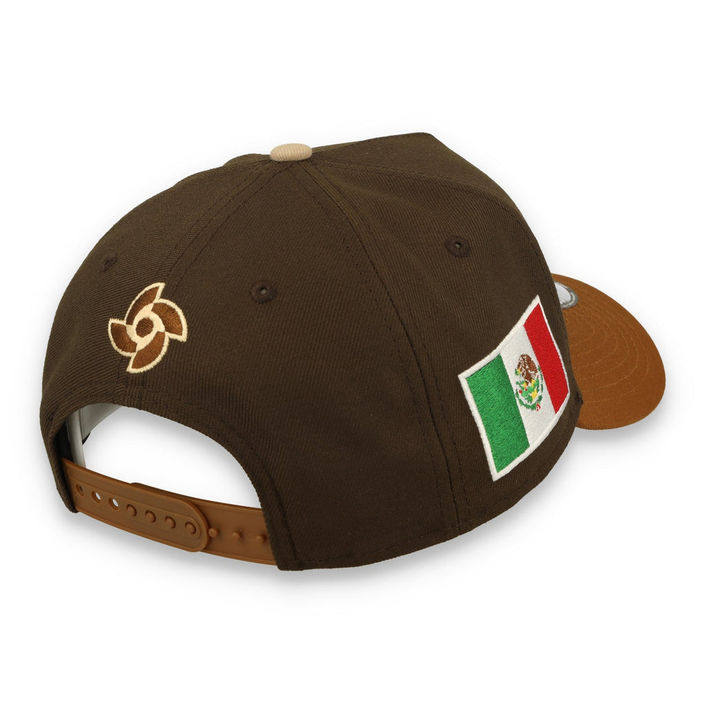 New Era Mexico WBC 9FORTY A-Frame Snapback Hat-Walnut brown product image 4, provided for visual reference and product