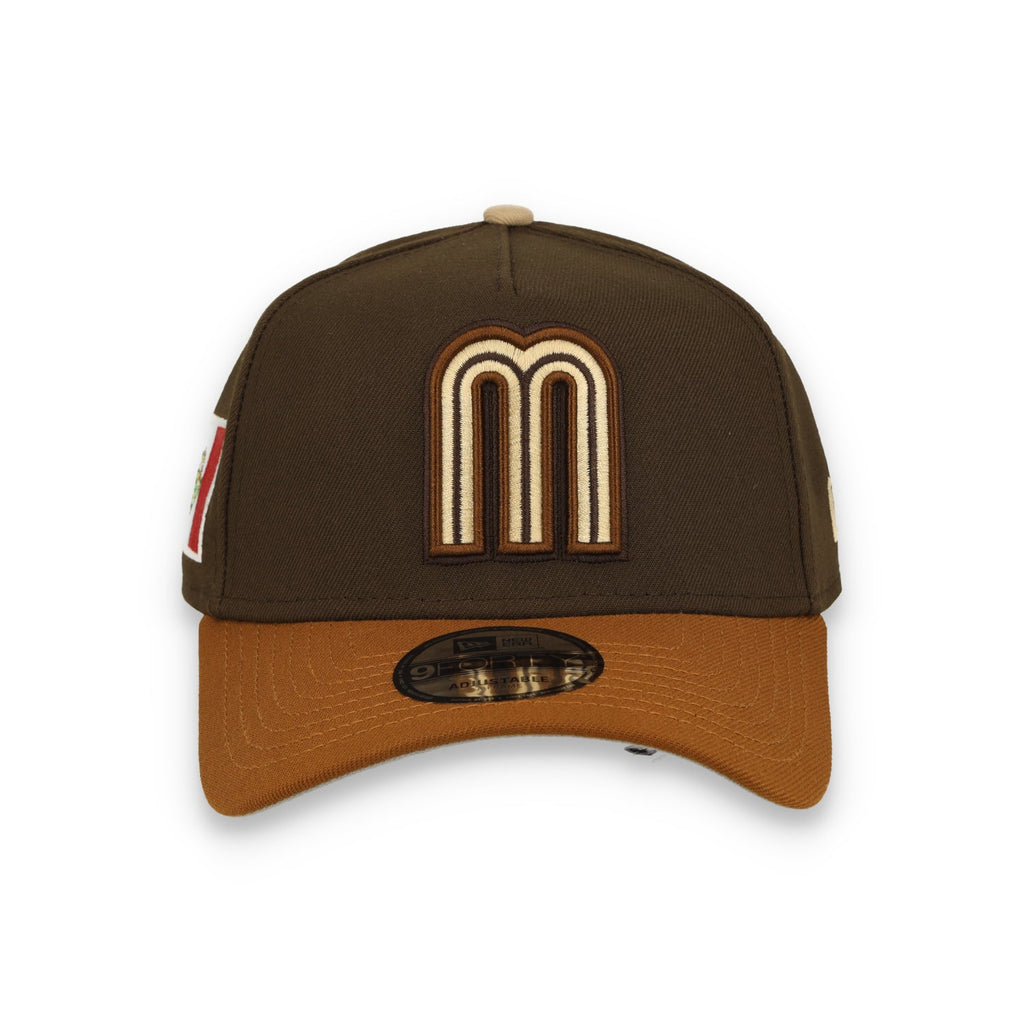 New Era Mexico WBC 9FORTY A-Frame Snapback Hat-Walnut brown product image 1, provided for visual reference and product