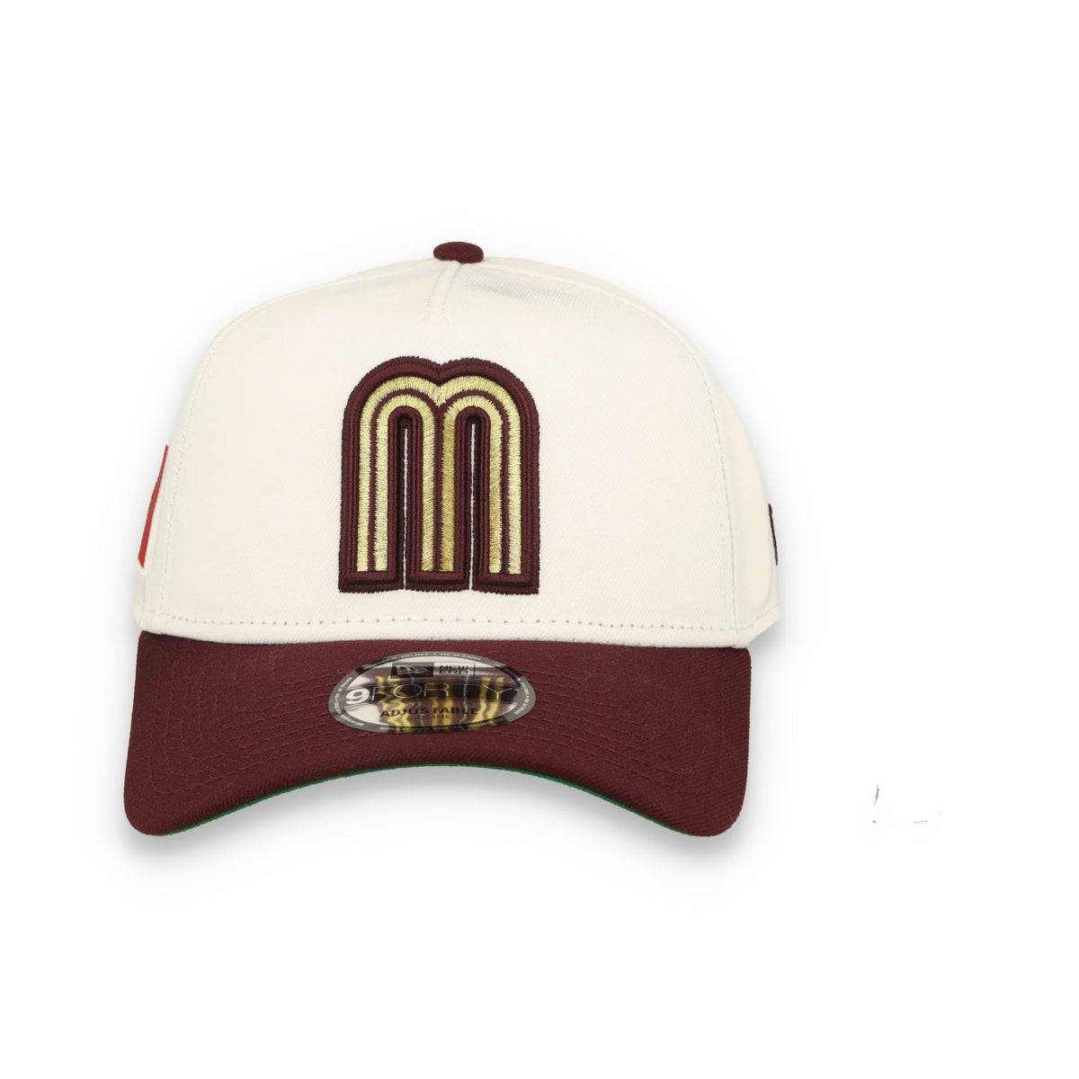 New Era Mexico WBC 9FORTY A-Frame Snapback Hat-White/Maroon product image 3, provided for visual reference and product