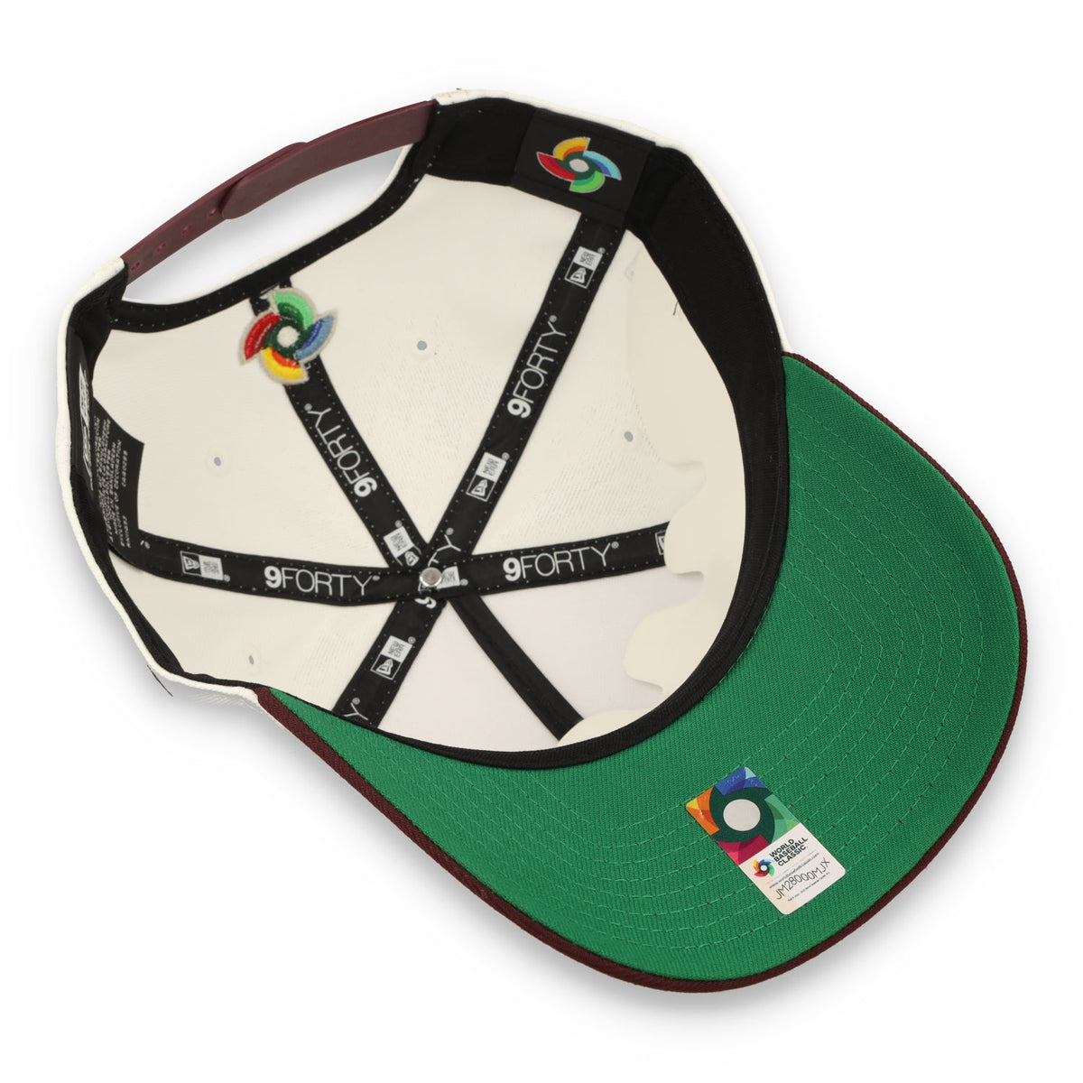 New Era Mexico WBC 9FORTY A-Frame Snapback Hat-White/Maroon product image 7, provided for visual reference and product