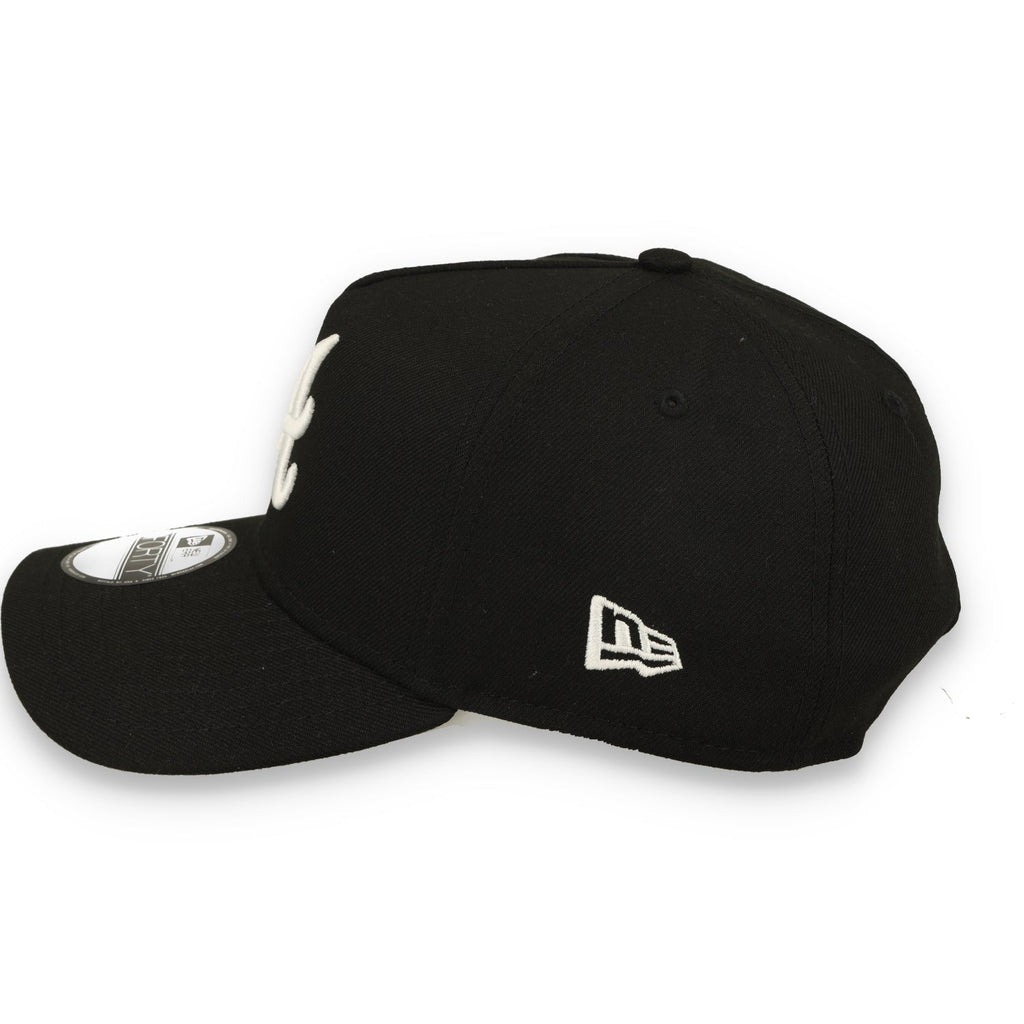 New Era Atlanta Brave 9FORTY A-Frame Snapback Hat-Black/White product image 4, provided for visual reference and product