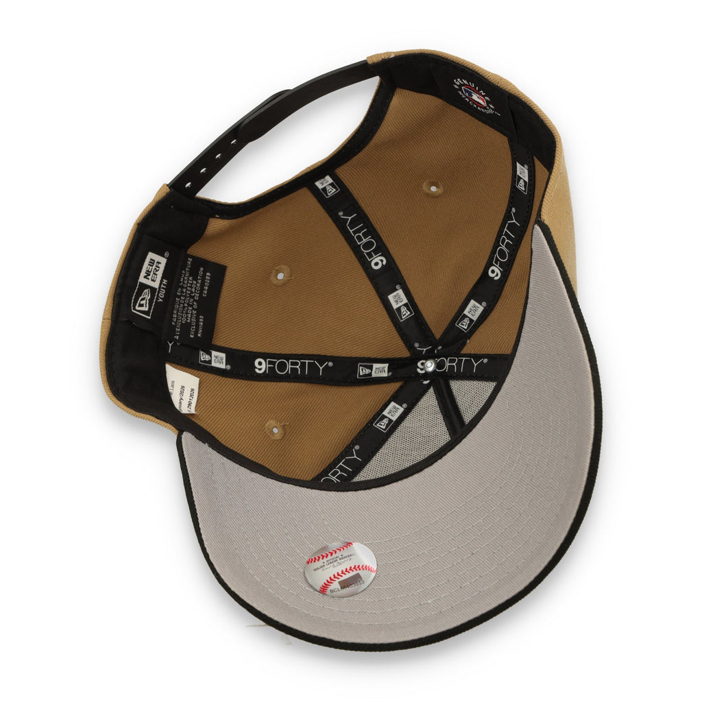 New Era Youth San Francisco Giants 9FORTY A-Frame Snapback Hat- Khaki Black product image 6, provided for visual reference