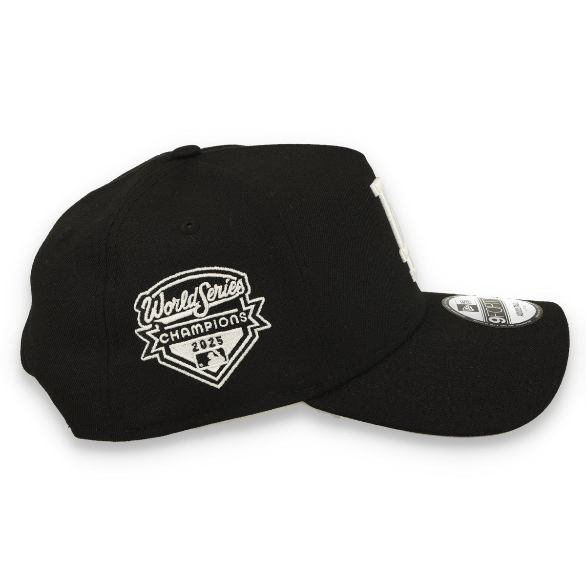 New Era Los Angeles Dodgers 2025 WS Champs 9FORTY A-Frame Snapback Hat-Black/White product image 5, provided for visual