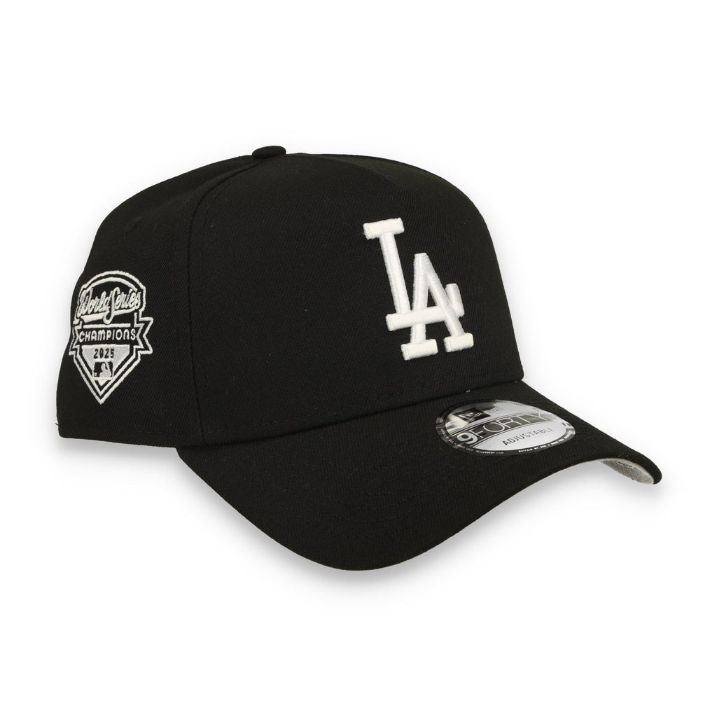 New Era Los Angeles Dodgers 2025 WS Champs 9FORTY A-Frame Snapback Hat-Black/White product image 1, provided for visual