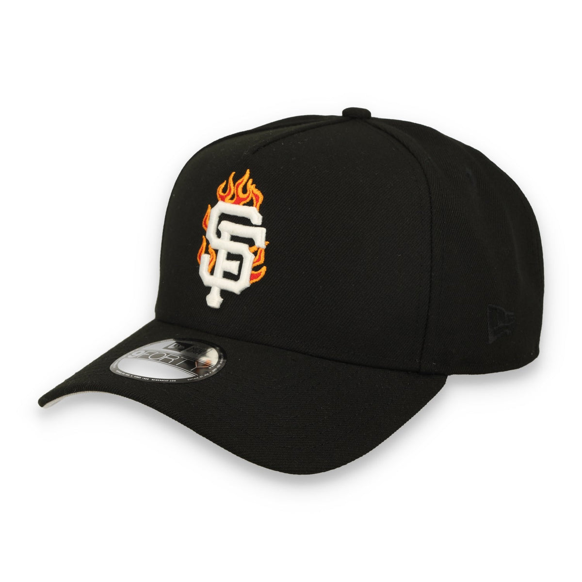 New Era San Francisco Giants Team Fire 9FORTY A-Frame Snapback Hat-Black product image 2, provided for visual reference and