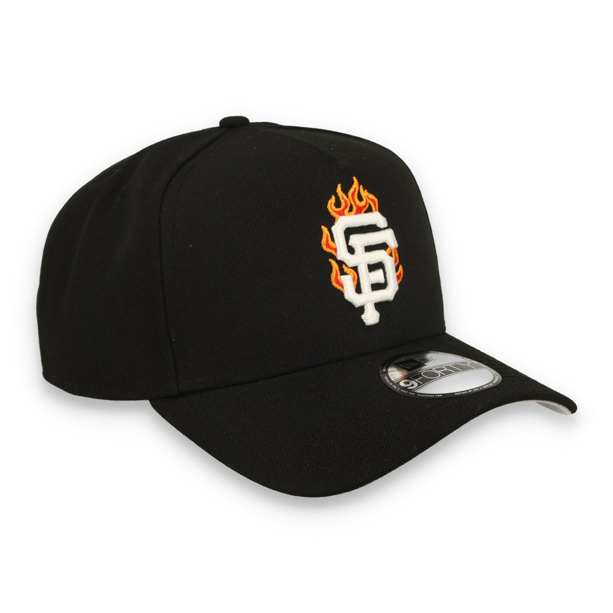 New Era San Francisco Giants Team Fire 9FORTY A-Frame Snapback Hat-Black product image 1, provided for visual reference and