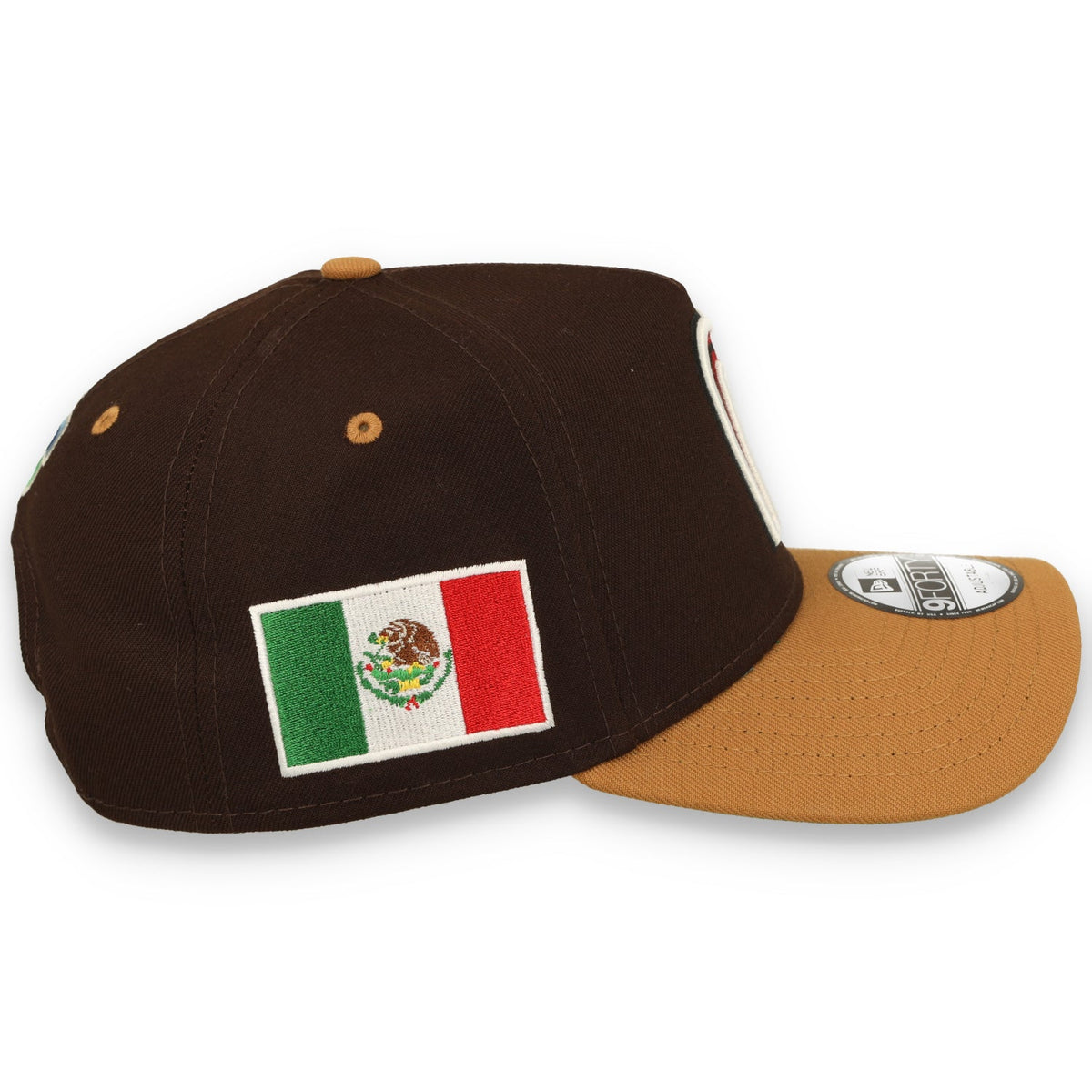 New Era Mexico WBC 9FORTY A-Frame Snapback Hat-Burnt Wood product image 4, provided for visual reference and product detail