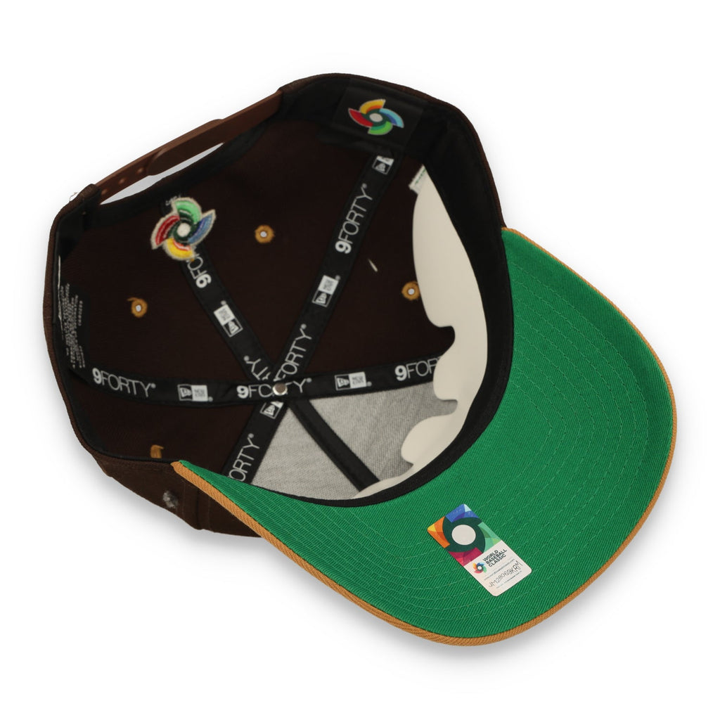 New Era Mexico WBC 9FORTY A-Frame Snapback Hat-Burnt Wood product image 7, provided for visual reference and product detail