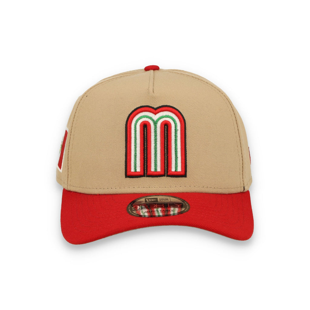 New Era Mexico WBC 9FORTY A-Frame Snapback Hat-Khaki product image 2, provided for visual reference and product detail review
