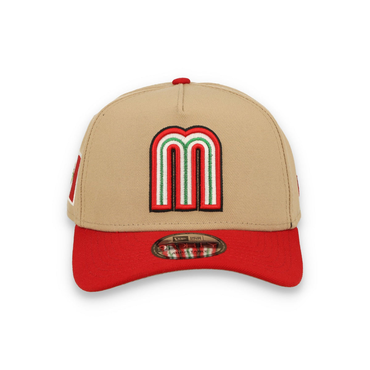 New Era Mexico WBC 9FORTY A-Frame Snapback Hat-Khaki product image 2, provided for visual reference and product detail review