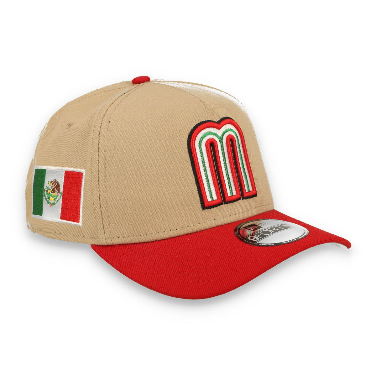 New Era Mexico WBC 9FORTY A-Frame Snapback Hat-Khaki product image 1, provided for visual reference and product detail review