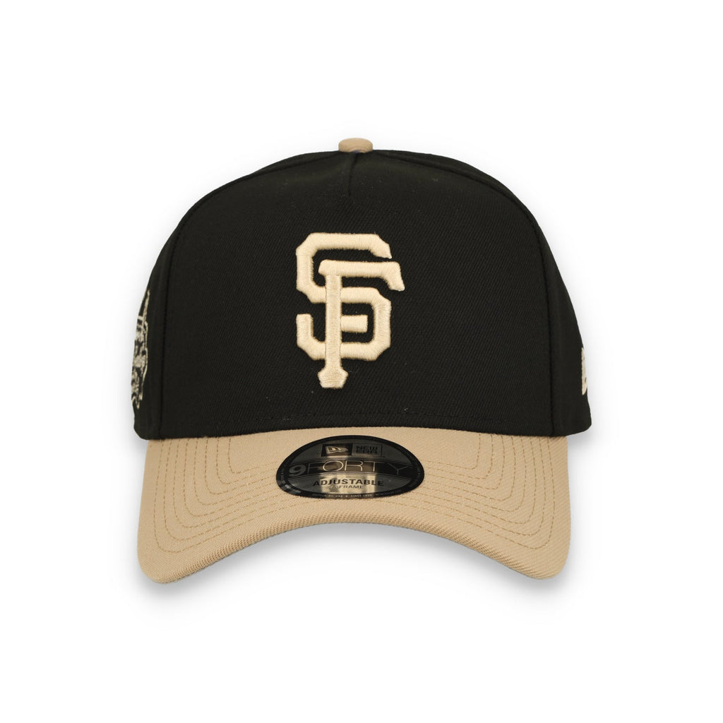 New Era San Francisco Giants 9FORTY A-Frame Snapback Hat-Black/Camel product image 3, provided for visual reference and