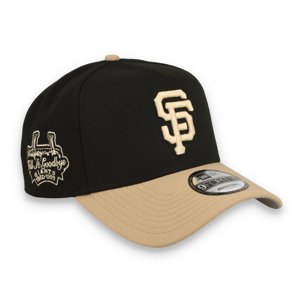New Era San Francisco Giants 9FORTY A-Frame Snapback Hat-Black/Camel product image 1, provided for visual reference and