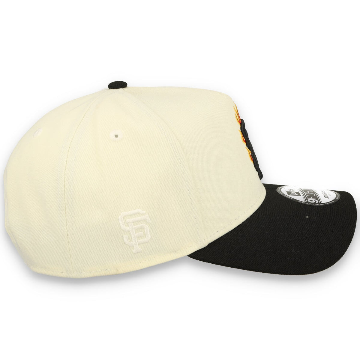New Era San Francisco Giants Team Fire 9FORTY A-Frame Snapback Hat-Chrome White product image 5, provided for visual