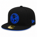 New Era Club America 59FIFTY Fitted Hat - Black/Blue product image 1, provided for visual reference and product detail review