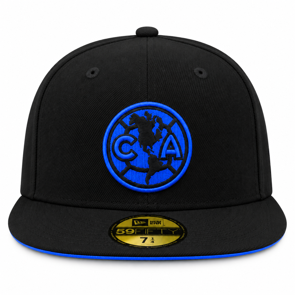 New Era Club America 59FIFTY Fitted Hat - Black/Blue product image 2, provided for visual reference and product detail review